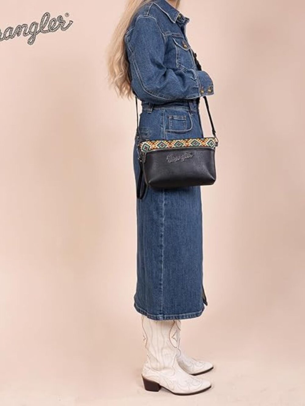 Wrangler Western Cowhide Crossbody Bags for Women Clutch Wristlet Purse | Wester - Picture 5 of 6